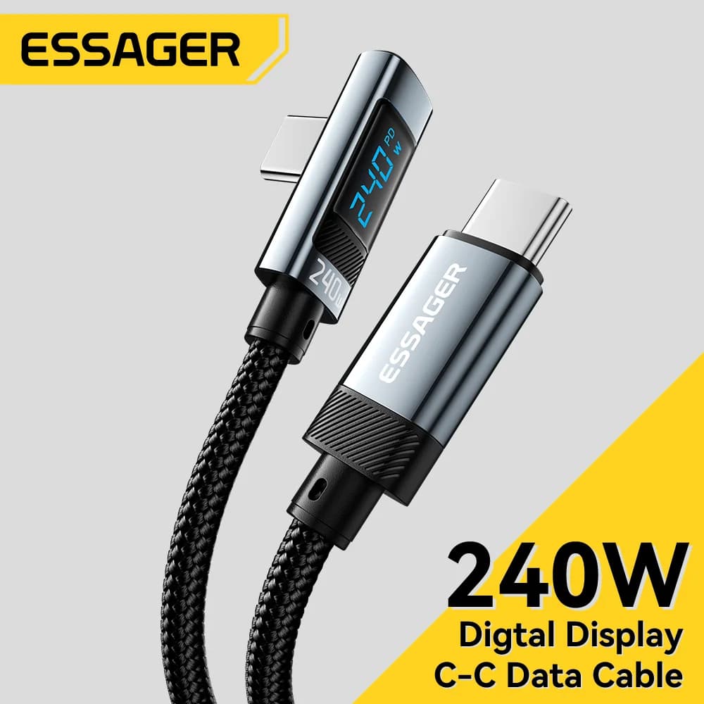 Cáp USB-C sang USB-C góc 90 độ, 240W