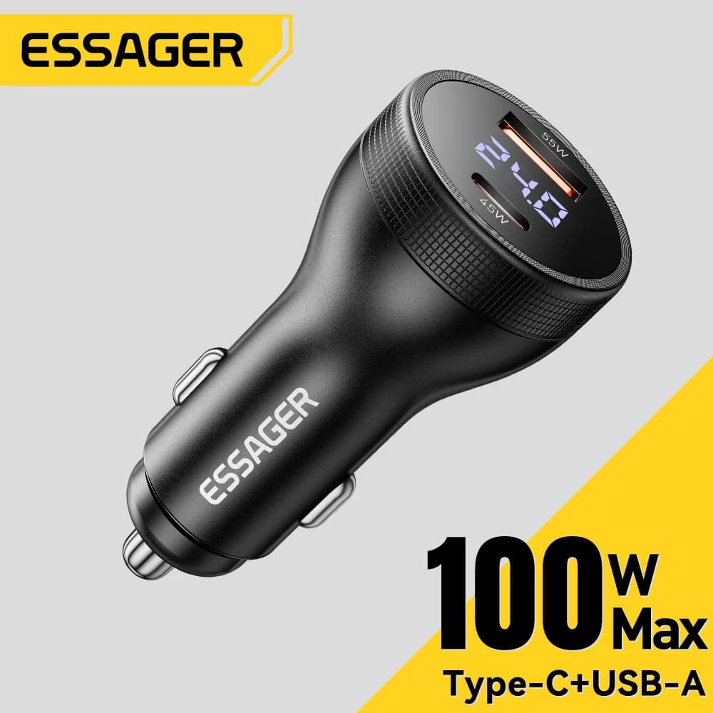 Sạc xe hơi USB-C 100W có màn hình hiển thị kỹ thuật số