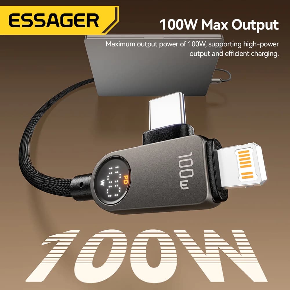 Dây cáp USB-C sang Lightning 2 trong 1, PD 100W