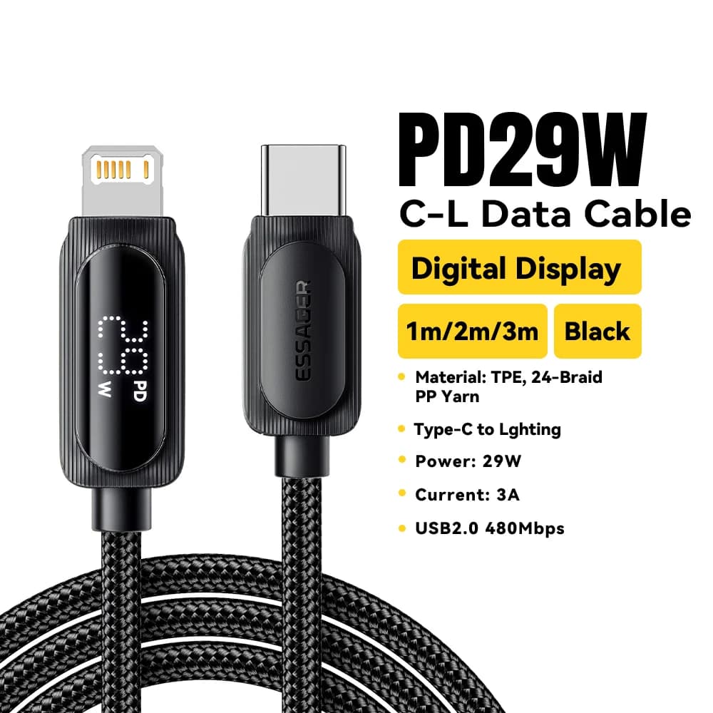 Cáp USB-C sang Lightning 29W có màn hình hiển thị