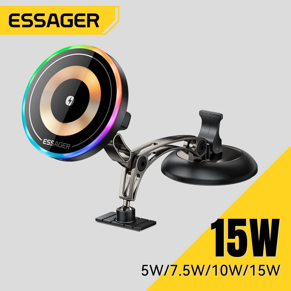 Giá đỡ sạc không dây từ tính 15W cho ô tô, xoay được