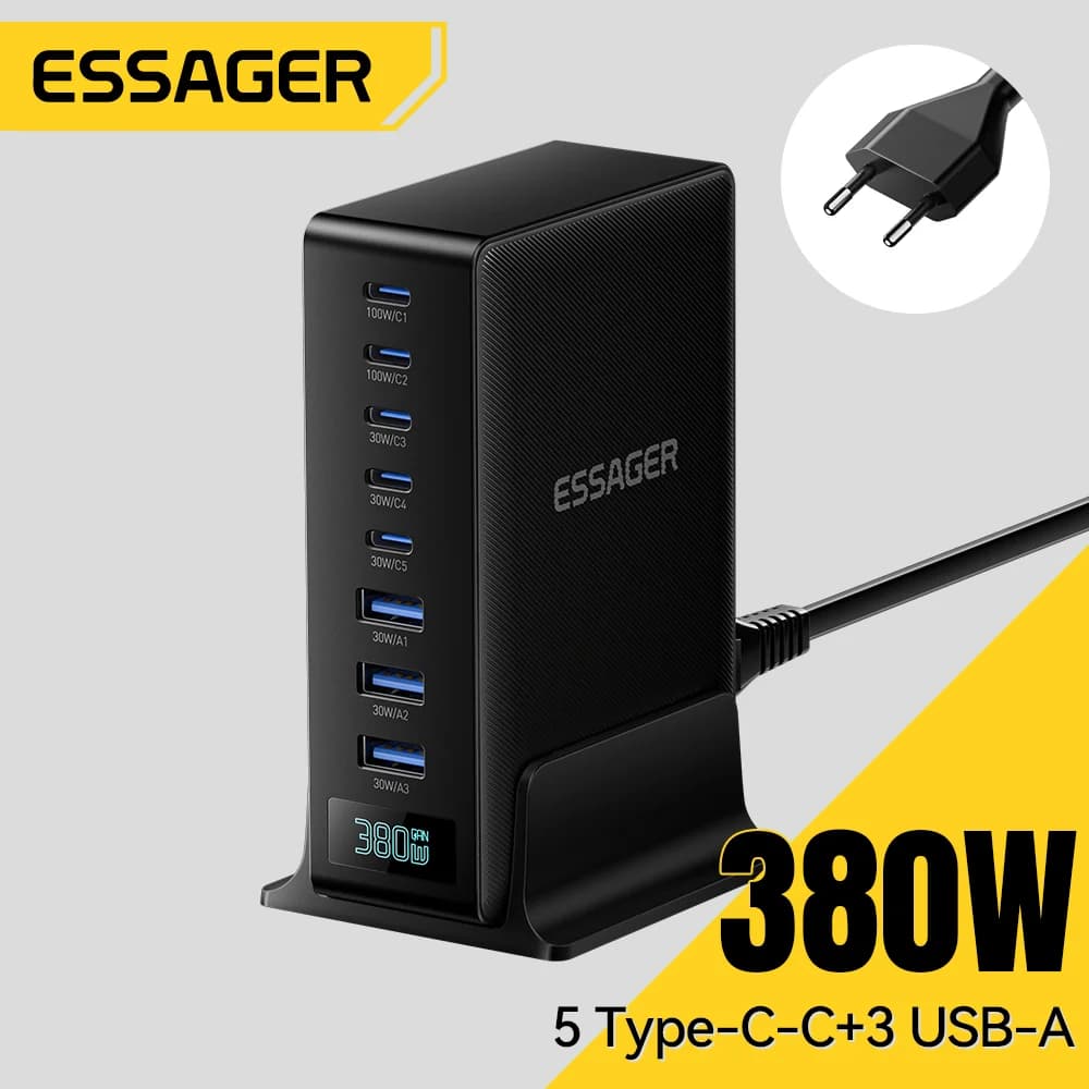 Đế sạc bàn GaN 8-trong-1 380W