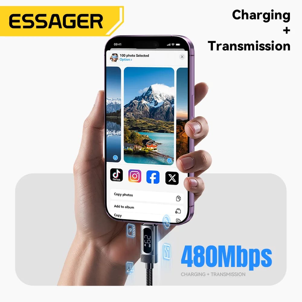 Cáp USB-C sang Lightning màn hình hiển thị, PD 29W