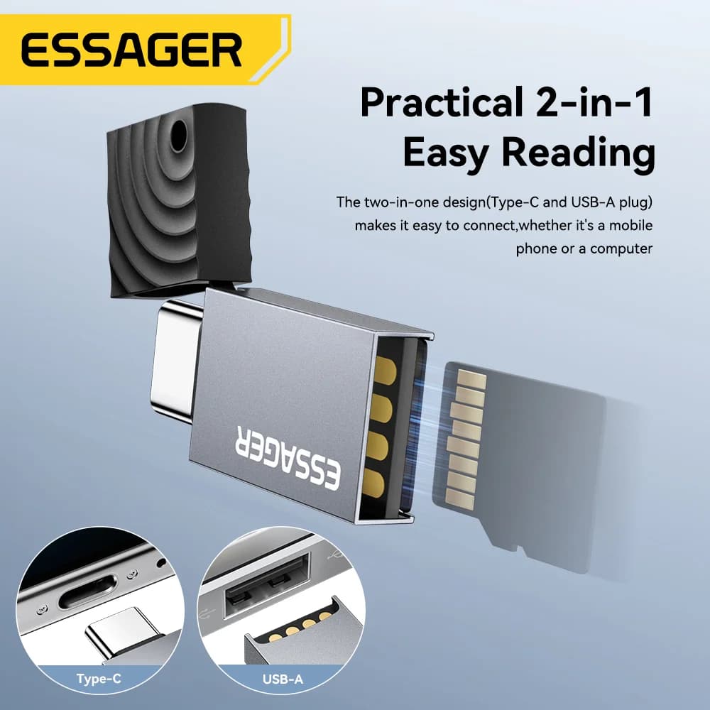 Đầu đọc thẻ 2 trong 1 USB-C và USB 2.0