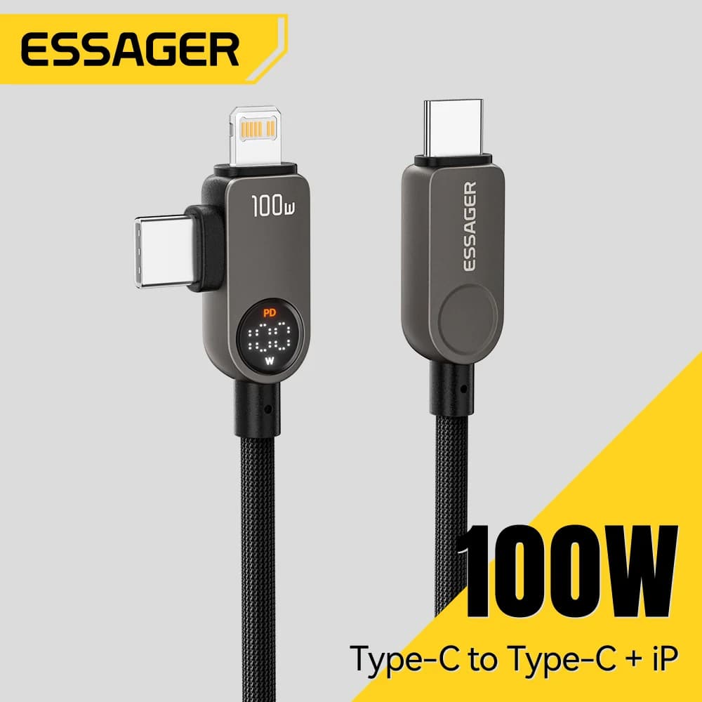 Dây cáp USB-C sang Lightning 2 trong 1, PD 100W