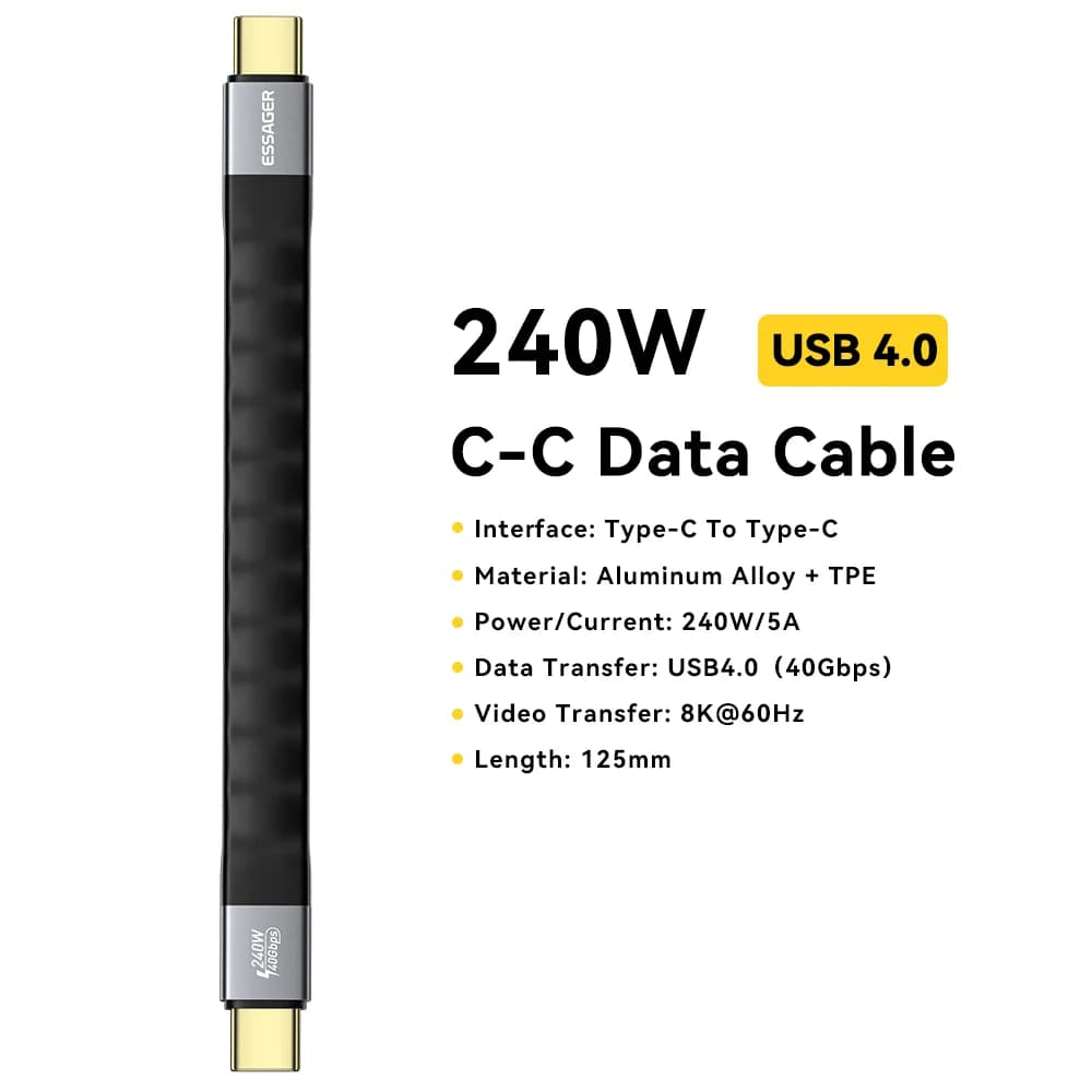 Cáp USB 4.0 Type-C, 240W PD, Video 8K