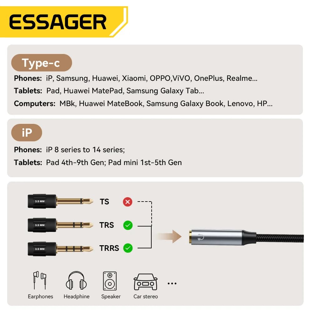 Adapter âm thanh 3.5mm sang USB-C hình chữ L