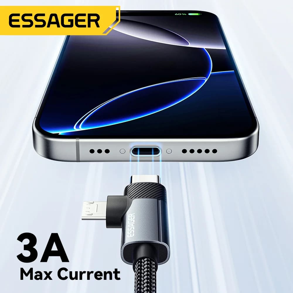 Cáp sạc nhanh PD 65W 2-in-1 Type-C/USB-A sang Micro