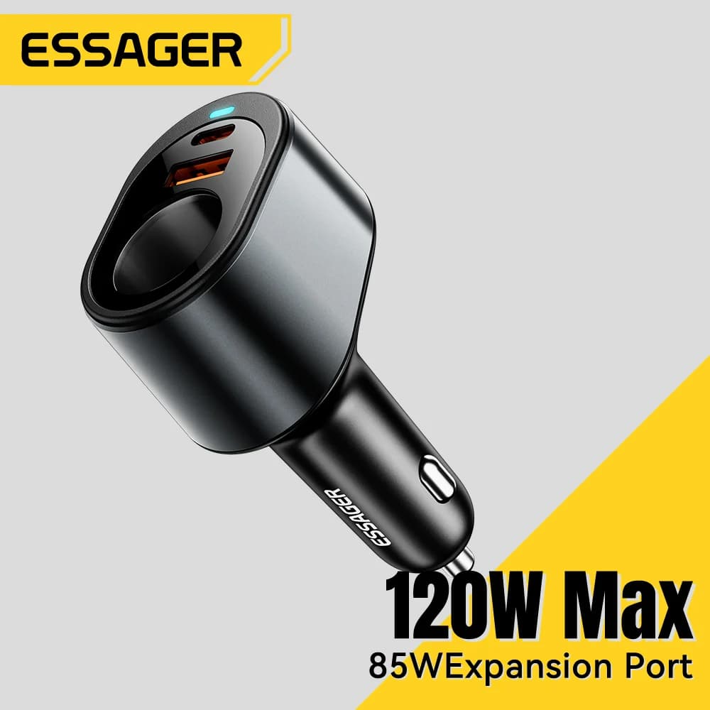 Bộ sạc xe hơi USB-C 120W kèm ổ cắm bật lửa