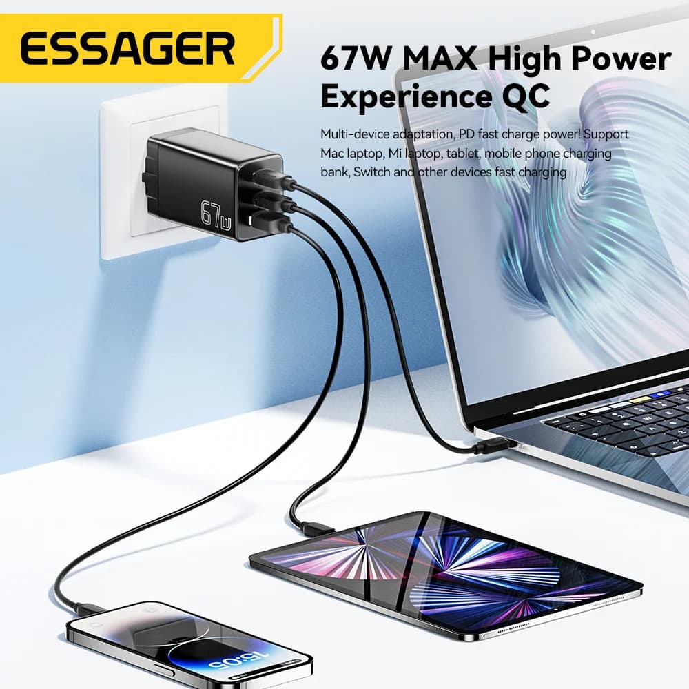 Sạc GaN USB Type-C với tùy chọn phích cắm EU/KR